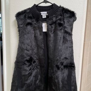 Black Faux Fur Vest